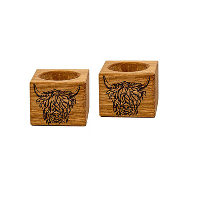 2 Highland Cow Egg Cups by Scottish Made