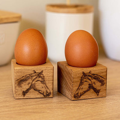 2 Horse Egg Cups by Scottish Made Use