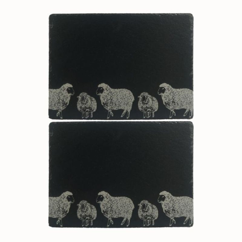 2 Slate Place Mats - Sheep