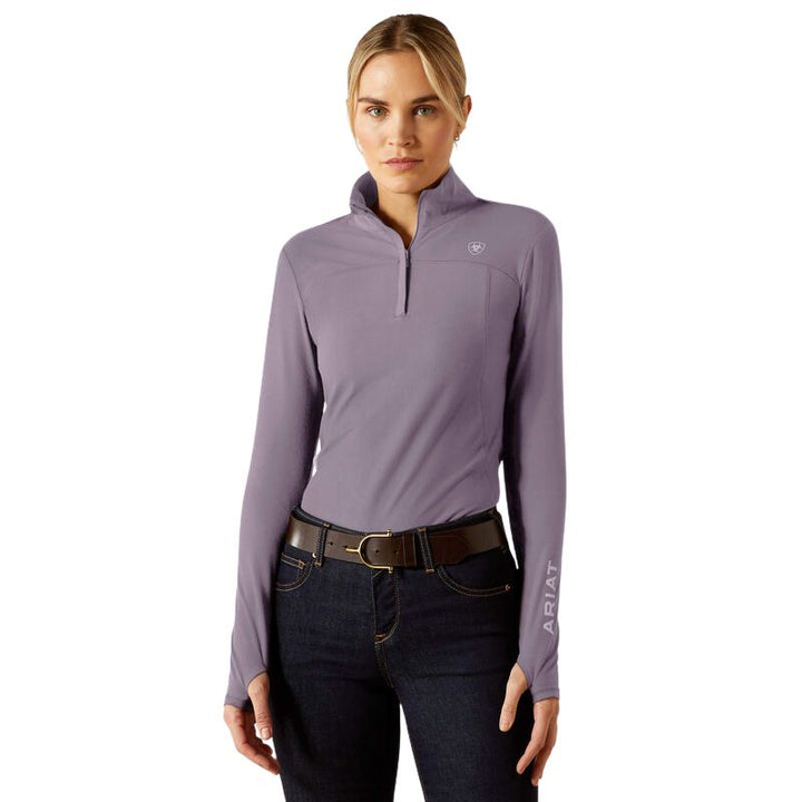Ariat Lowell 3.0 1/4 Zip Baselayer In Purple Ash