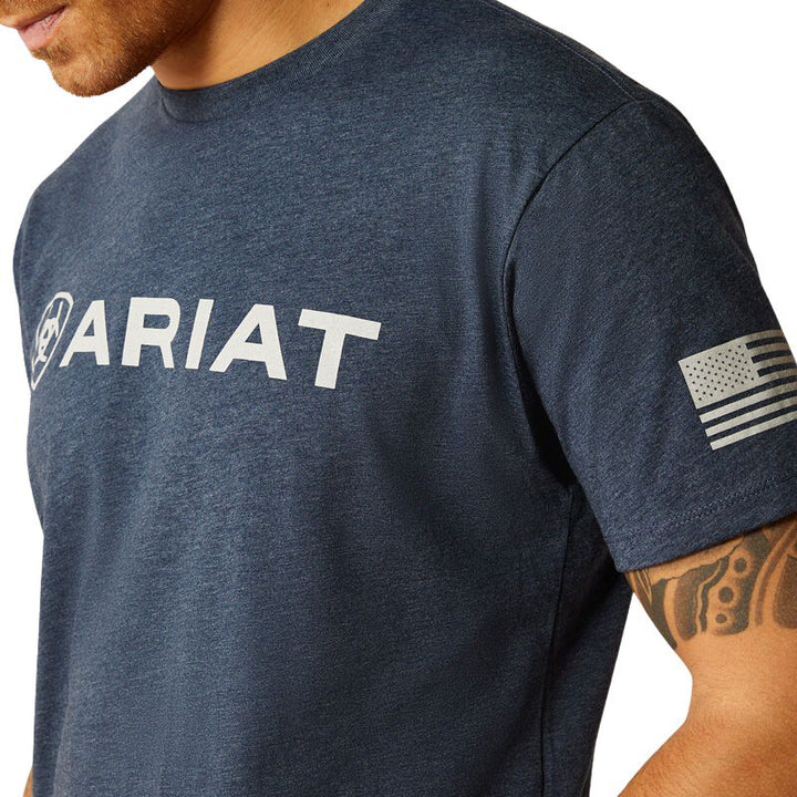 Ariat Men's Shield Flag T-Shirt In Navy Heather