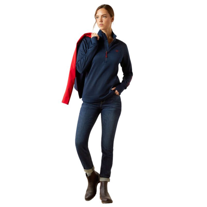 Ariat Team EQ 1/2 Zip Pullover In Navy - Lifestyle