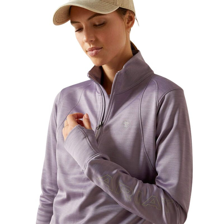 Ariat Team EQ 1/2 Zip Pullover In Purple Ash - Close up
