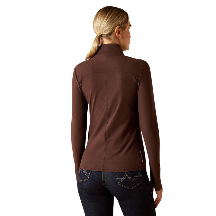 Ariat Women's Lowell 3.0 1/4 Zip Baselayer In Java - Back
