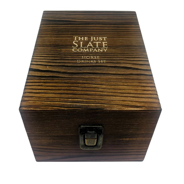 Boxed Horse Drinks Set by The Just Slate Company Box