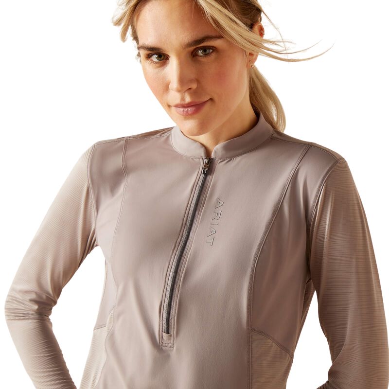 Ariat Breathe 1/2 Zip Baselayer In Zink - Neck