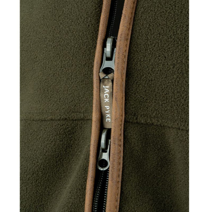 Jack Pyke Countryman Fleece Gilet Pheasant Dark Olive - Zip