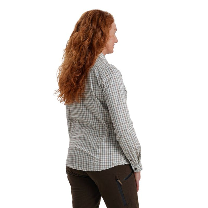 Deerhunter Lady Harper Shirt In Green Check Model Back