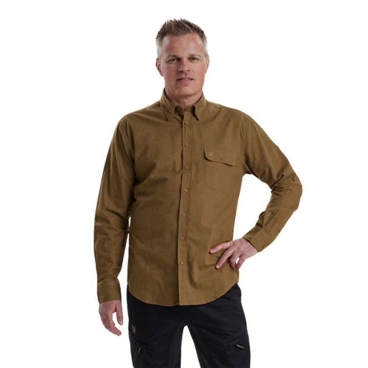 Deerhunter Liam Shirt Ocher Brown Front Model