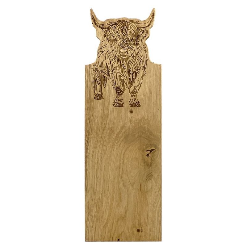 Highland Cow Framed Oak Serving Board