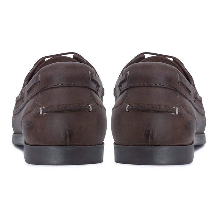 Hoggs of Fife Mull Deck Shoe in Waxy Brown Back