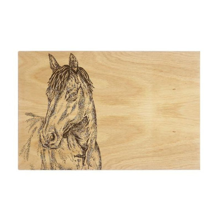 Horse Portrait Oak Cheese Board & Knife Set Board