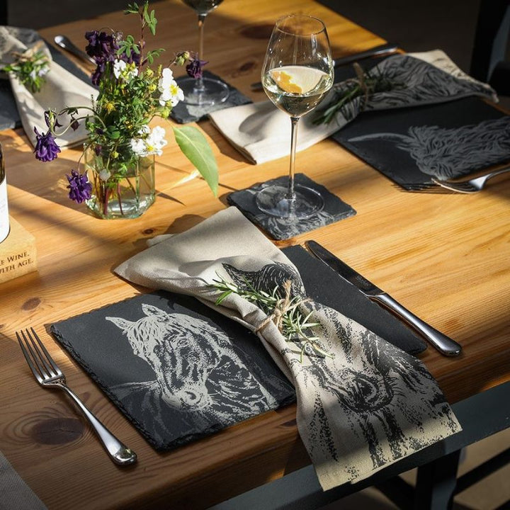 The Just Slate Company Horse Place Mats- Lifestyle