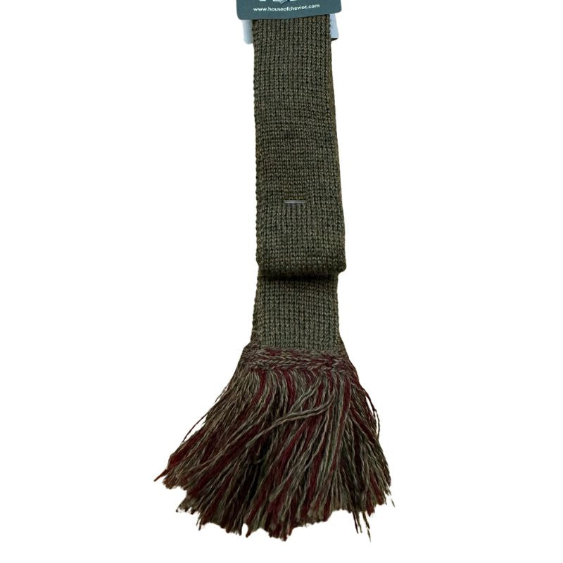 House Of Cheviot Garter Ties With Pheasant Embroidery - Bracken - Back