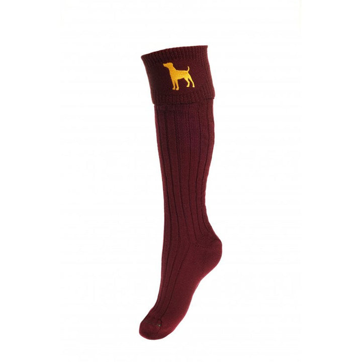 House of Cheviot Buckminster Ladies Shooting Socks in Burgundy