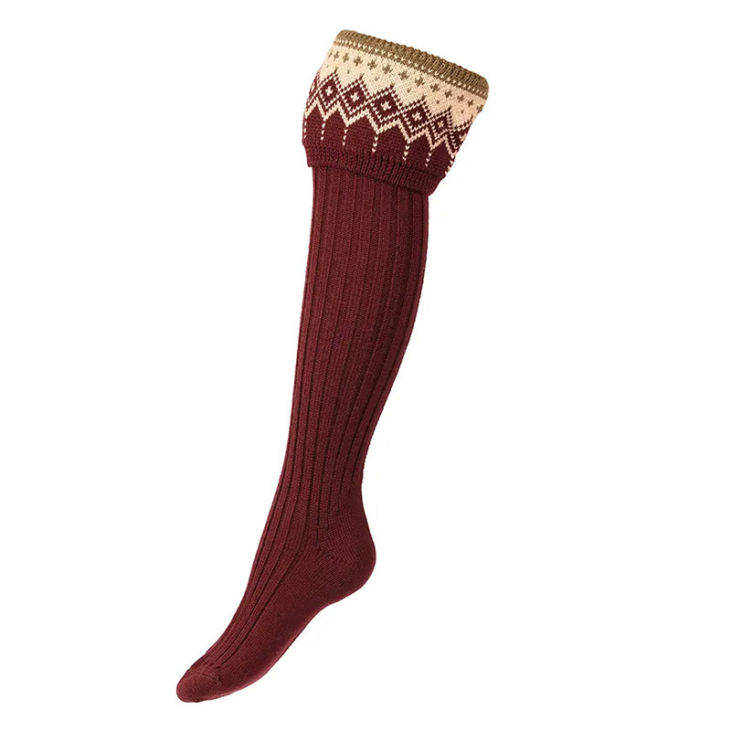 House of Cheviot Lady Iona Shooting Socks in Mulberry