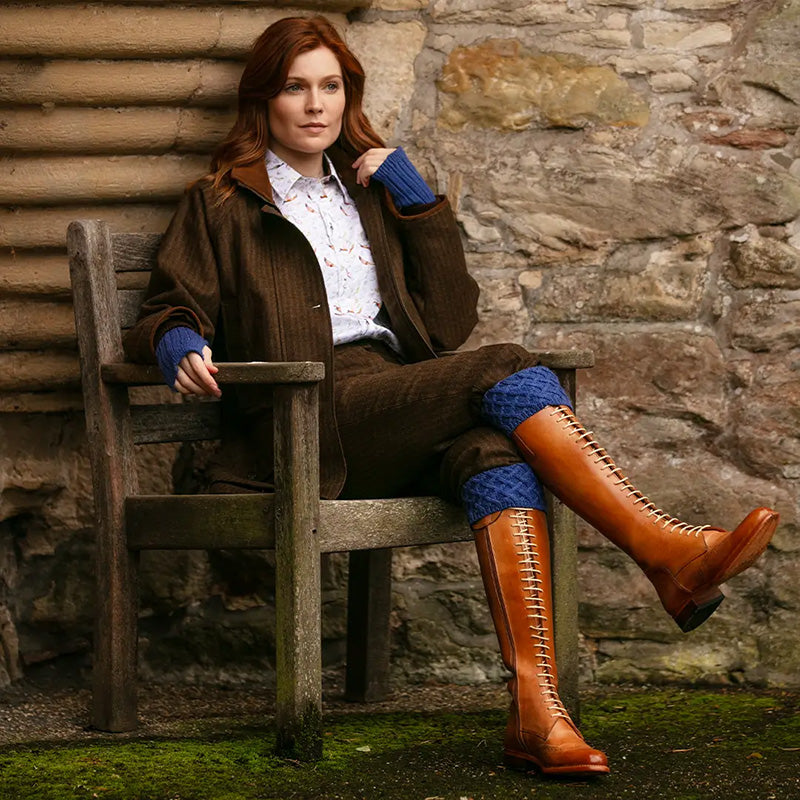 House of Cheviot Lady Rannoch Shooting Socks in Denim  Use