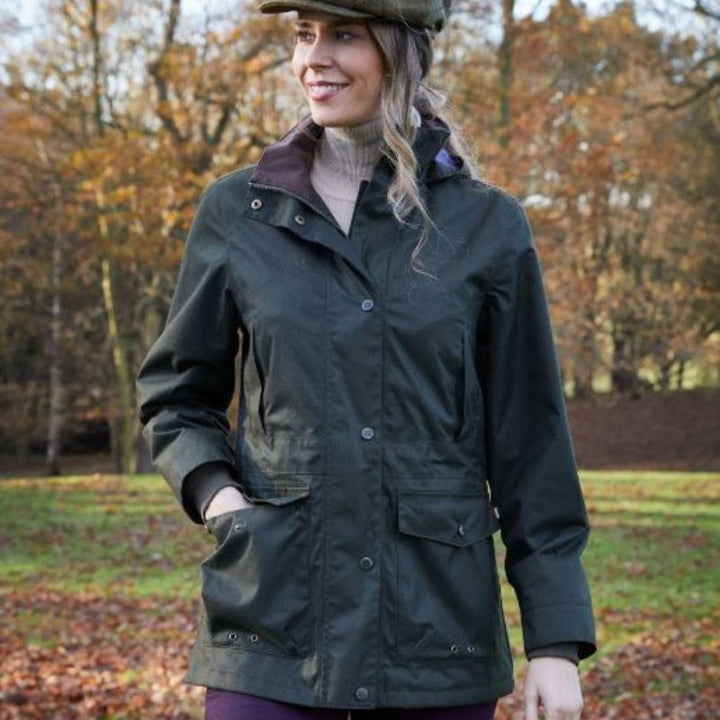 Ladies Fernley Field Coat In Hopsack Lifestyle