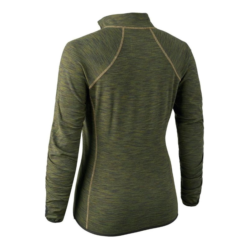 Lady Insulated Fleece Green Melange Back
