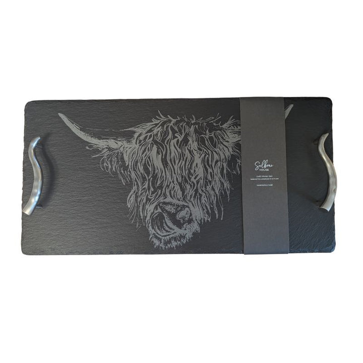 Large Highland Cow Slate Serving Tray Packaging