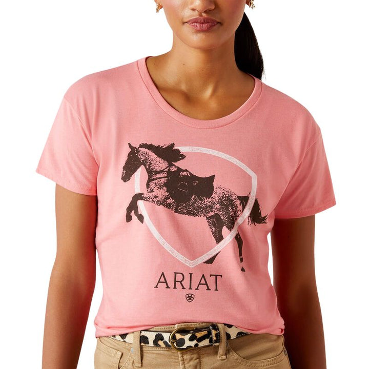Ariat Lucky Jumper T-Shirt In Coral Heather