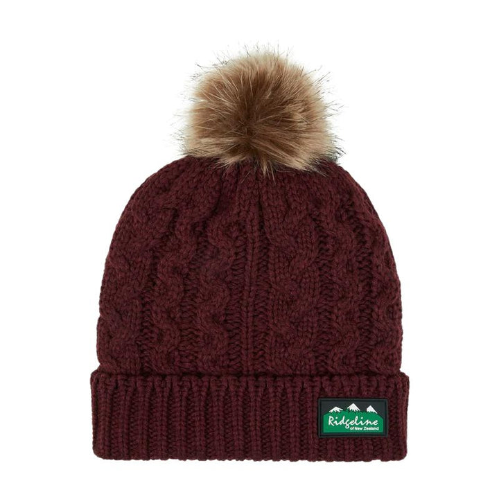 Ridgeline Nordic Fleck Bobble Hat In Winter Berry