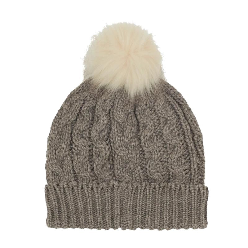 Ridgeline Nordic Fleck Bobble Hat In Mushroom