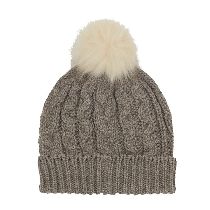 Ridgeline Nordic Fleck Bobble Hat In Mushroom