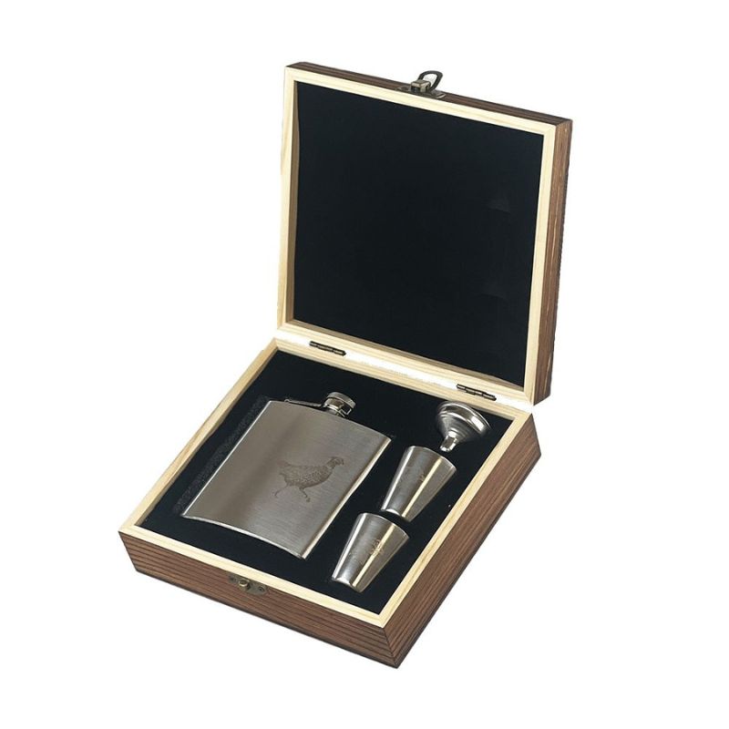 Pheasant Hip Flask & Cup Set by The Just Slate Company