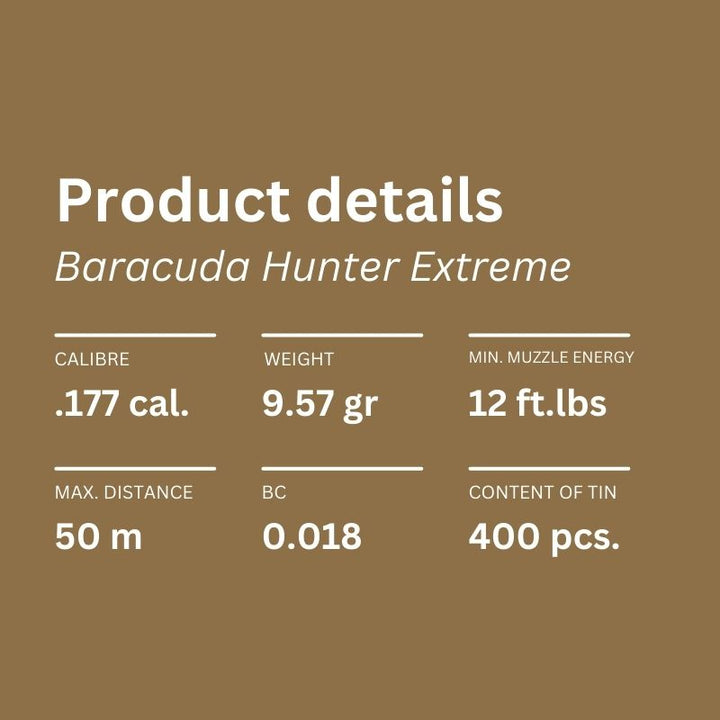 Baracuda Hunter Extreme Pellets 177cal Product Details