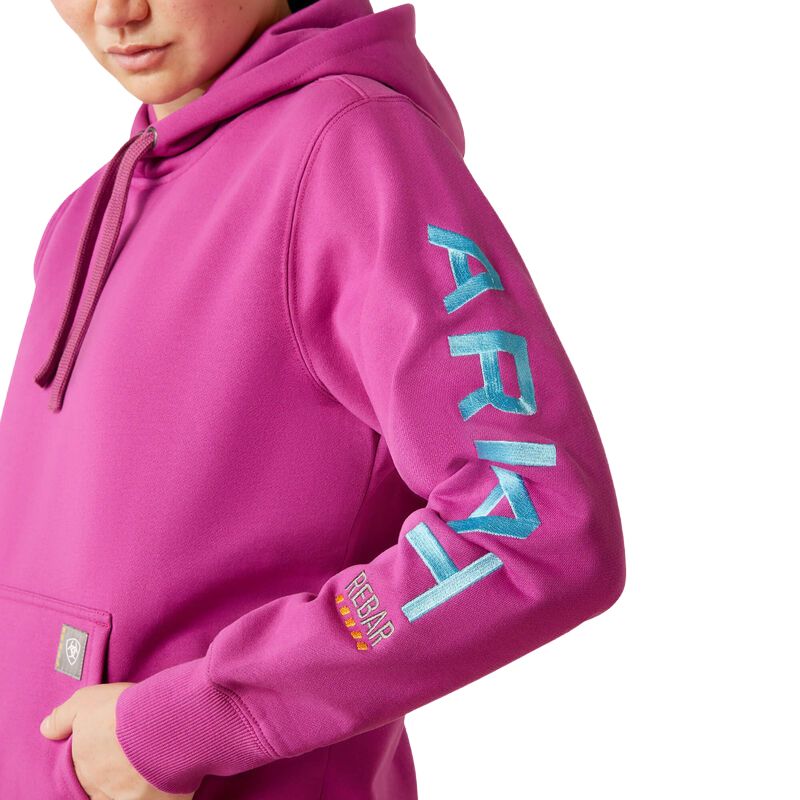 Ariat Rebar Graphic Hoodie In Willow Herb - Logo
