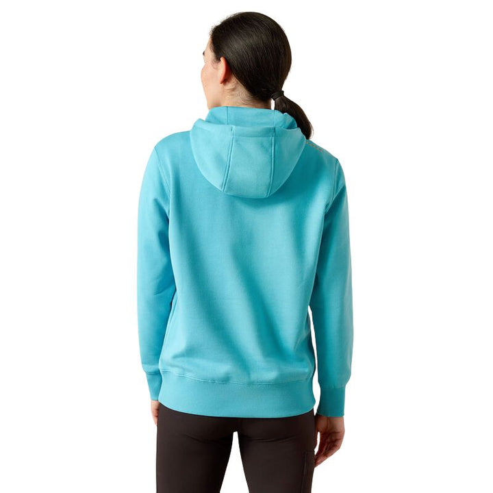 Rebar Skill Set 1/2 Zip Hoodie In Maui Blue - Rear