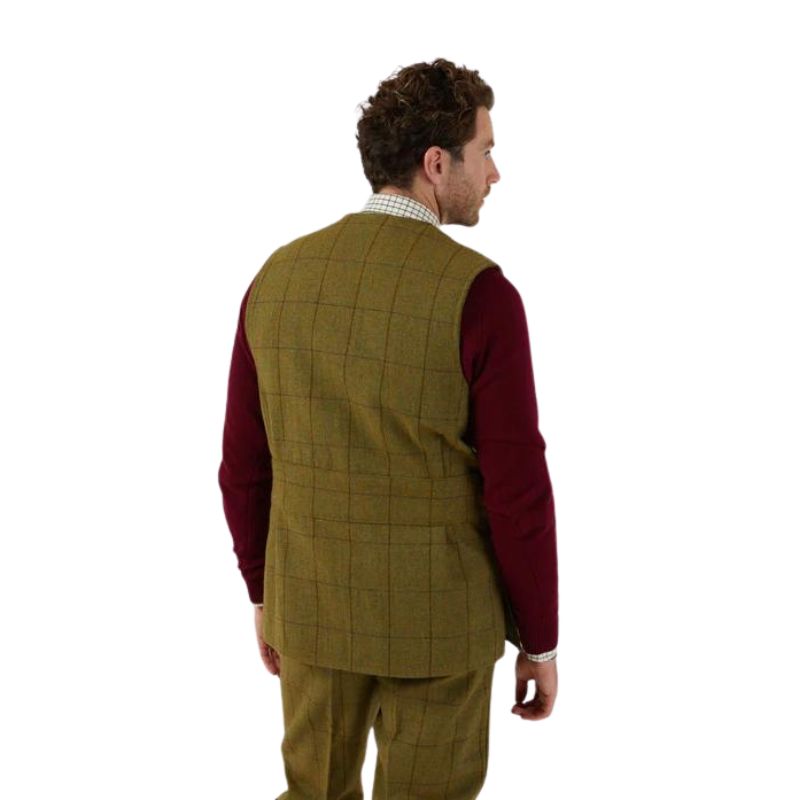 Rutland Shooting Waistcoat In Lichen Back