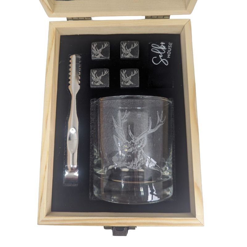 Selbrae House Stag Drinks Set Glass