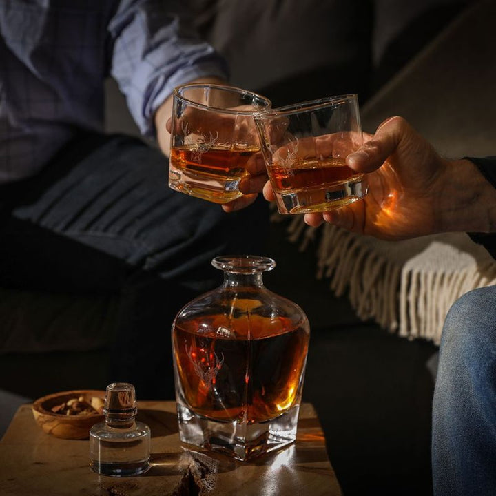 Stag Glass Decanter & Tumbler Set by Selbrae House Use