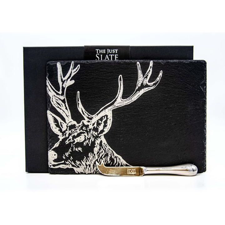 Stag Slate Cheese Board & Knife Set