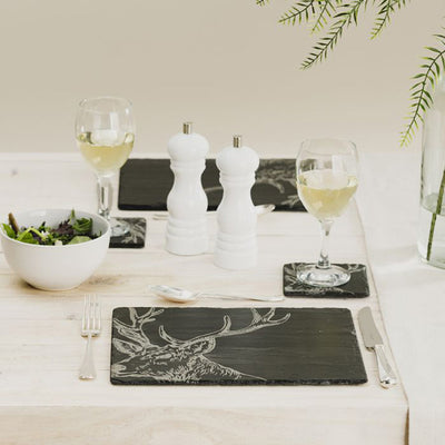 Stag Slate Coaster & Place Mat by The Just Slate Company Settings