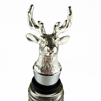 Stainless Steel Stag Bottle Stopper by The Just Slate Company Front