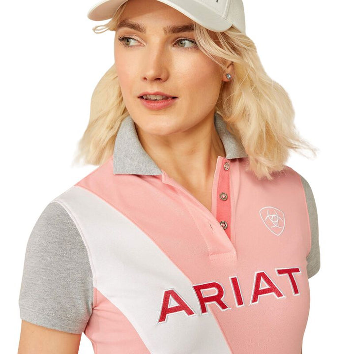 Ariat Taryn Polo Shirt In Flamingo - Logo