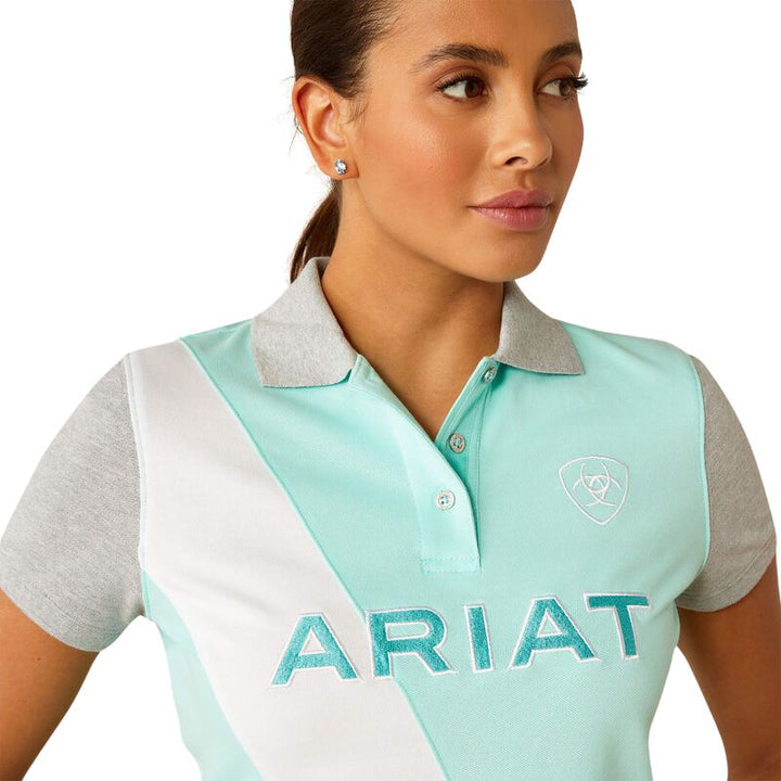Ariat Taryn Polo Shirt In Electric Green - Logo