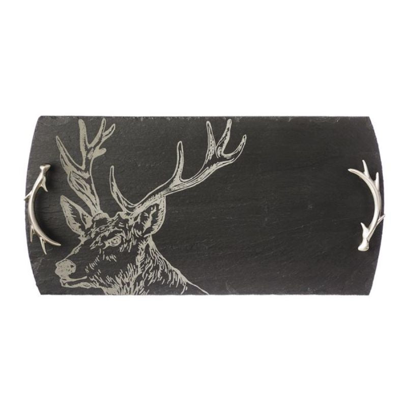 The Just Slate Company Large Slate Stag Serving Tray Gift Boxed