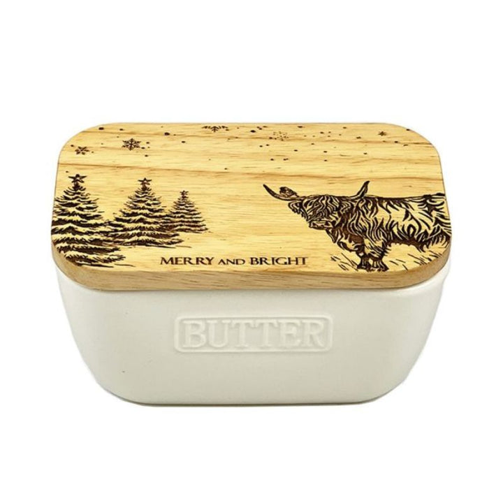 Selbrae House Butter Dish - Christmas Highland Cow