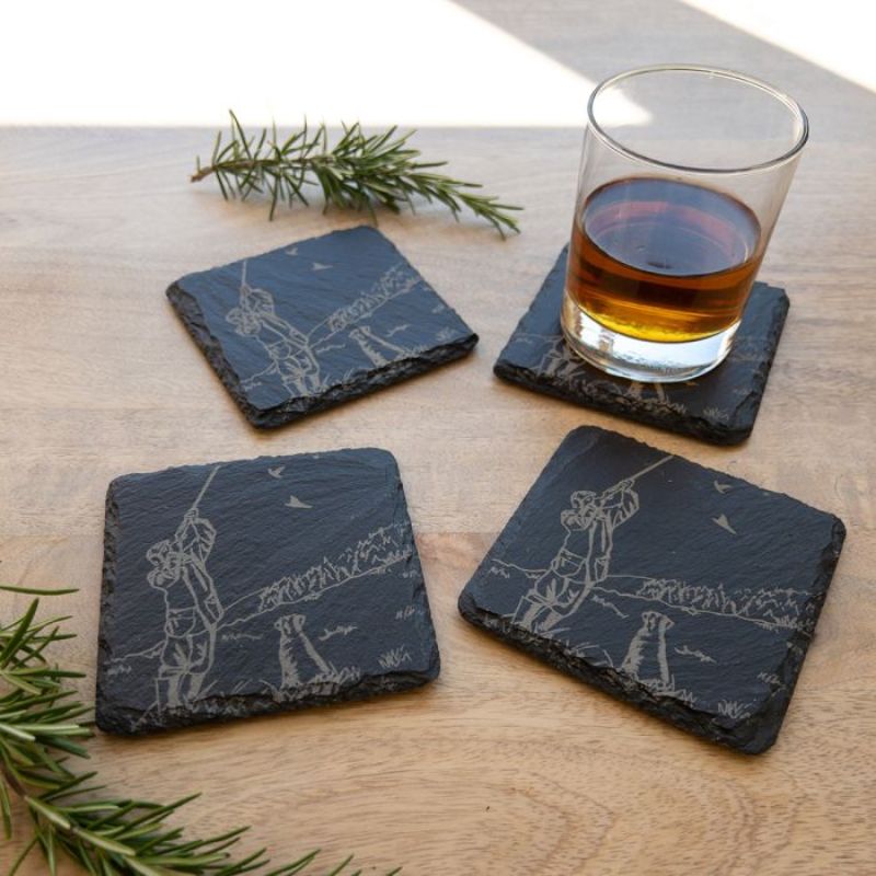 Shooting Slate Coasters Setting