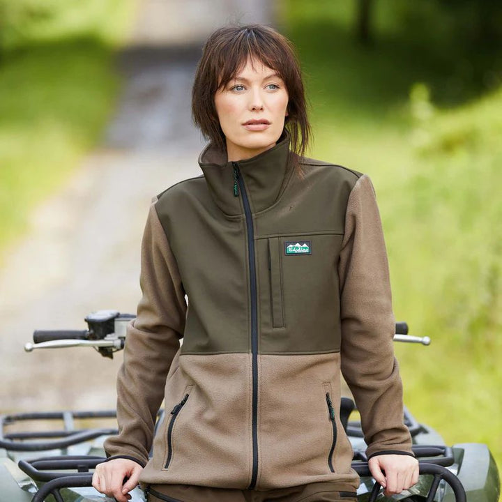 Ridgeline Womens Hybrid Jacket In Light Bark - Lifestyle