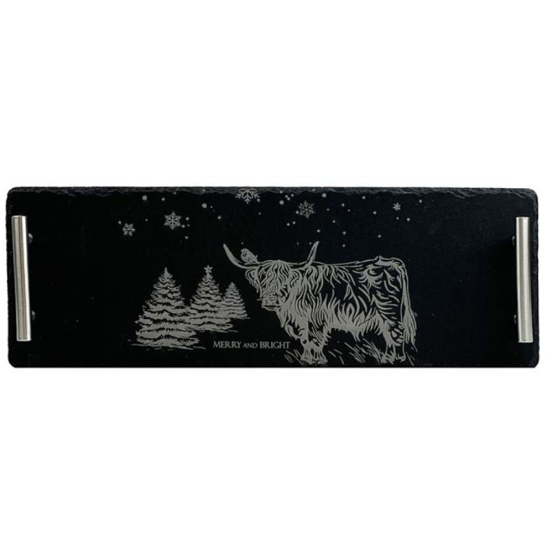 The Just Slate slate christmas serving tray