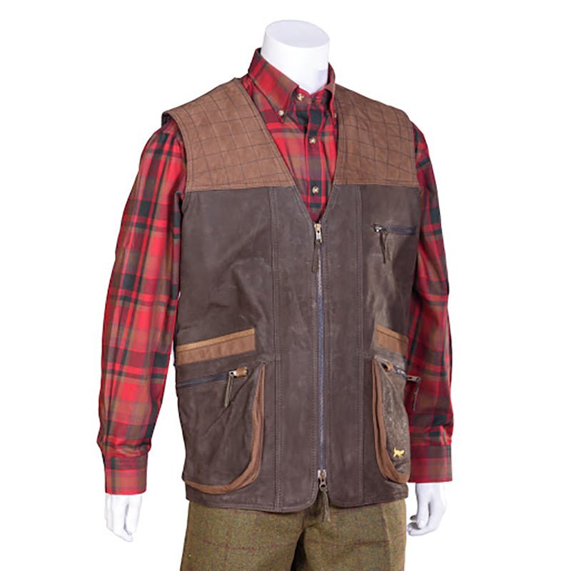 Deer Leather Brown Gilet - Cheshire Game Bonart