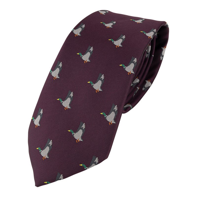 Duck Shooting Tie in Wine - Cheshire Game Jack Pyke