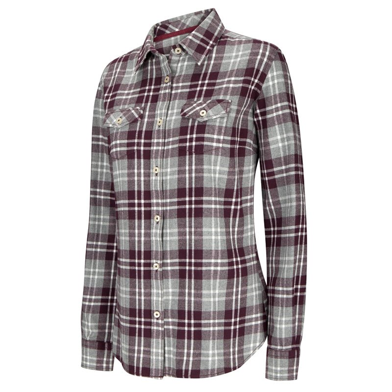 Eilidh Ladies Flannel Shirt In Marled Merlot - Cheshire Game Hoggs of Fife