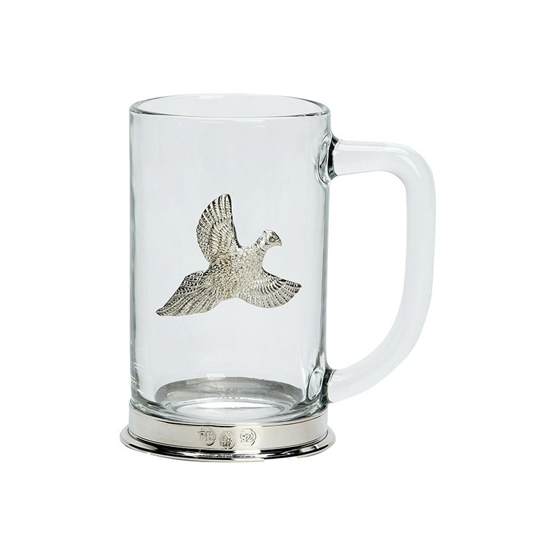 Flying Pheasant Glass Tankard - Cheshire Game Bisley