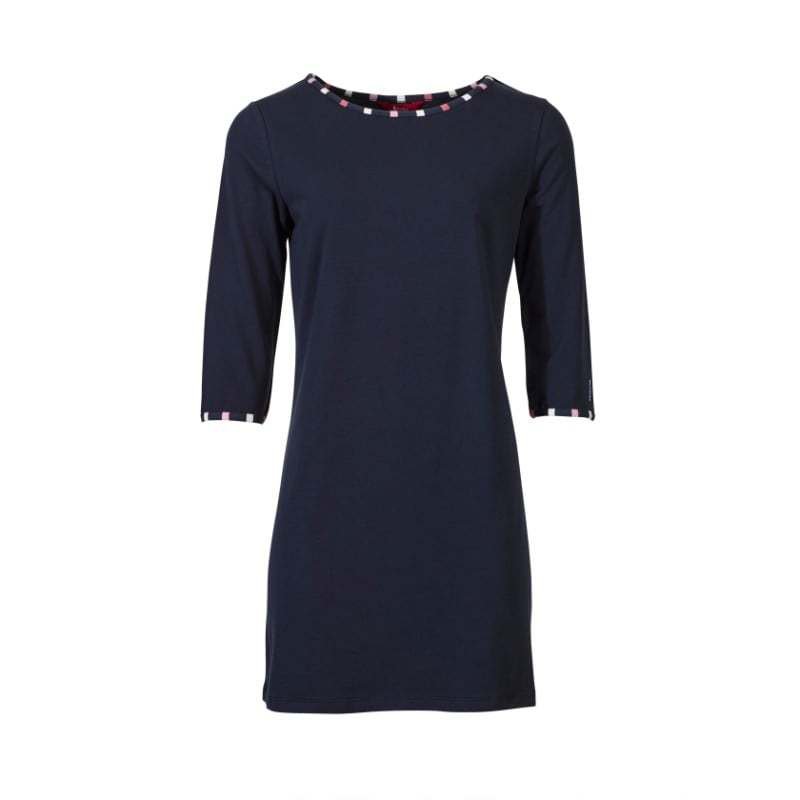 Hazel Jersey Dress in Navy Blue Mix - Cheshire Game Jack Murphy